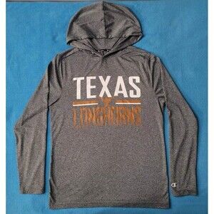Texas Longhorns Champion Long Sleeve Performance Hooded T-Shirt Men's M Gray